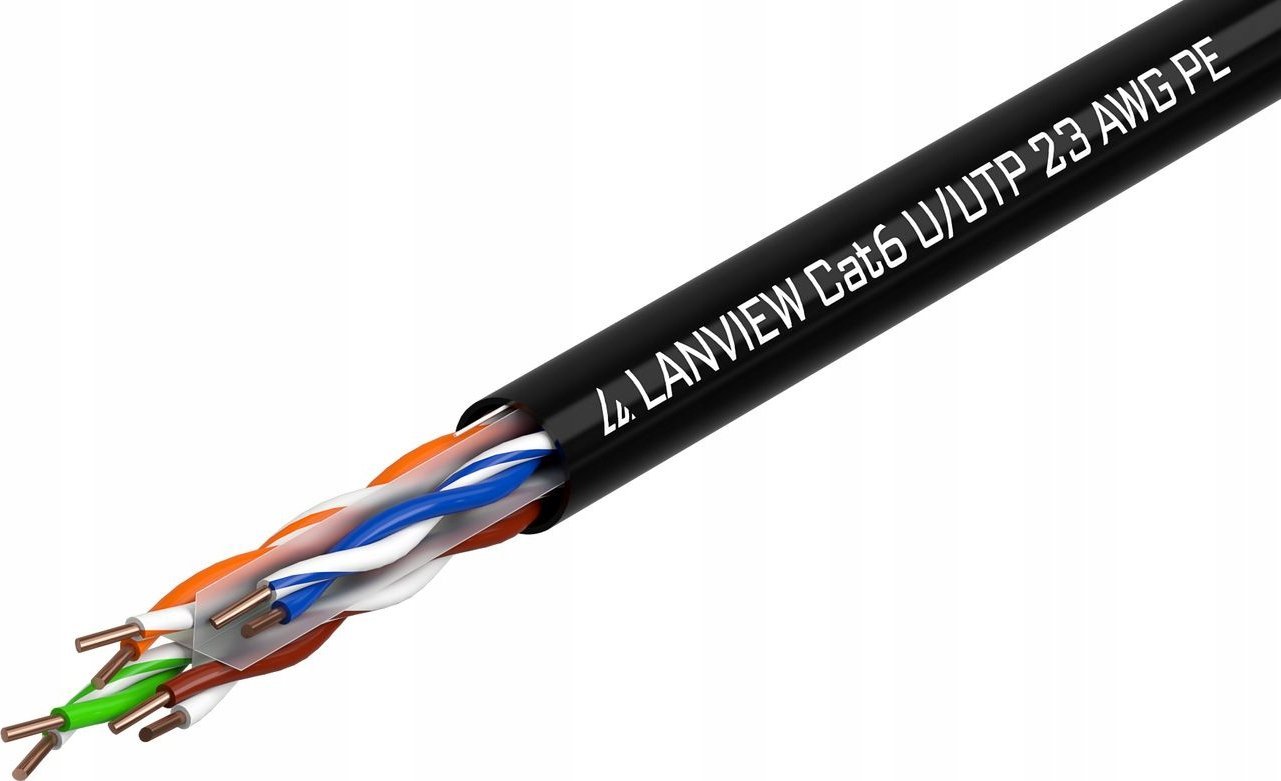 Lanview Lanview LVN122151 kabel sieciowy Czarny 305 m Cat6 U/UTP (UTP)