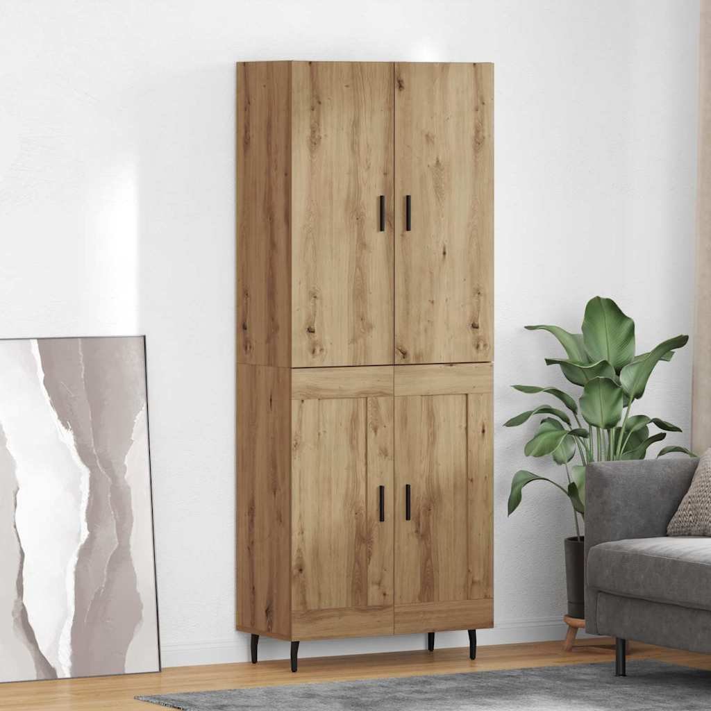 vidaXL Highboard Dąb rzemieślniczy 69,5 x 34 x 180 cm