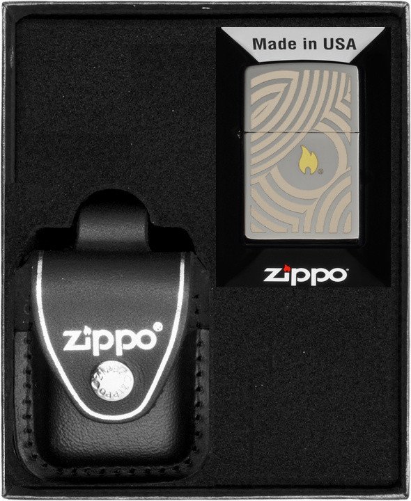 Zestaw ZIPPO Zapalniczka FLAME AND CIRCLES DESIGN 2 Prezentowy No3