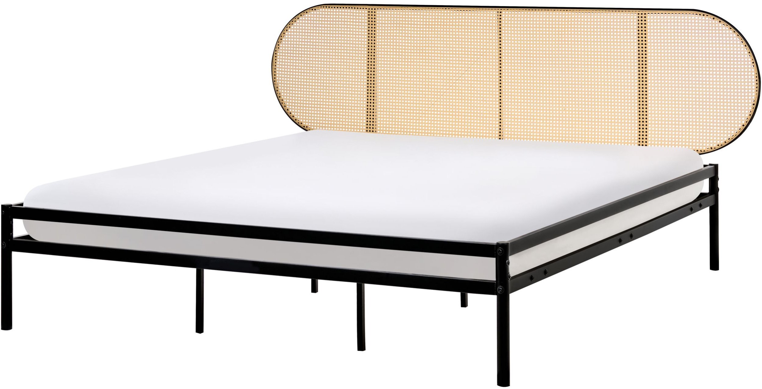 Łóżko Technorattan BOULIN 180 x 200 cm Czarny