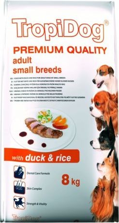 TropiDog Premium Adult Small Breeds Kaczka z ryżem 8kg