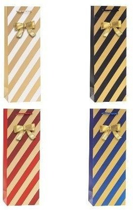 Torebka ozdobna na butelkę 12x35x9cm mix ROZETTE