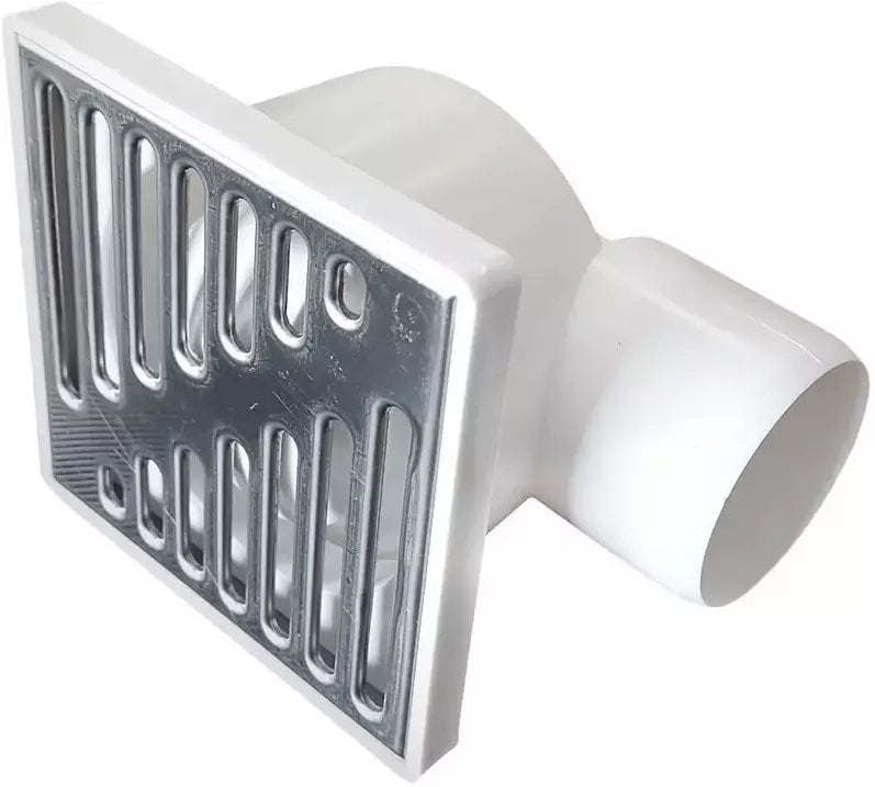 UN KRATKA KANALIZACYJNA BIAŁA 110 BOCZNA CHROM K10BH