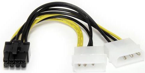 StarTech Molex x2 - PCIe 8-pin, 0.15m, Żółty (LP4PCIEX8ADP)