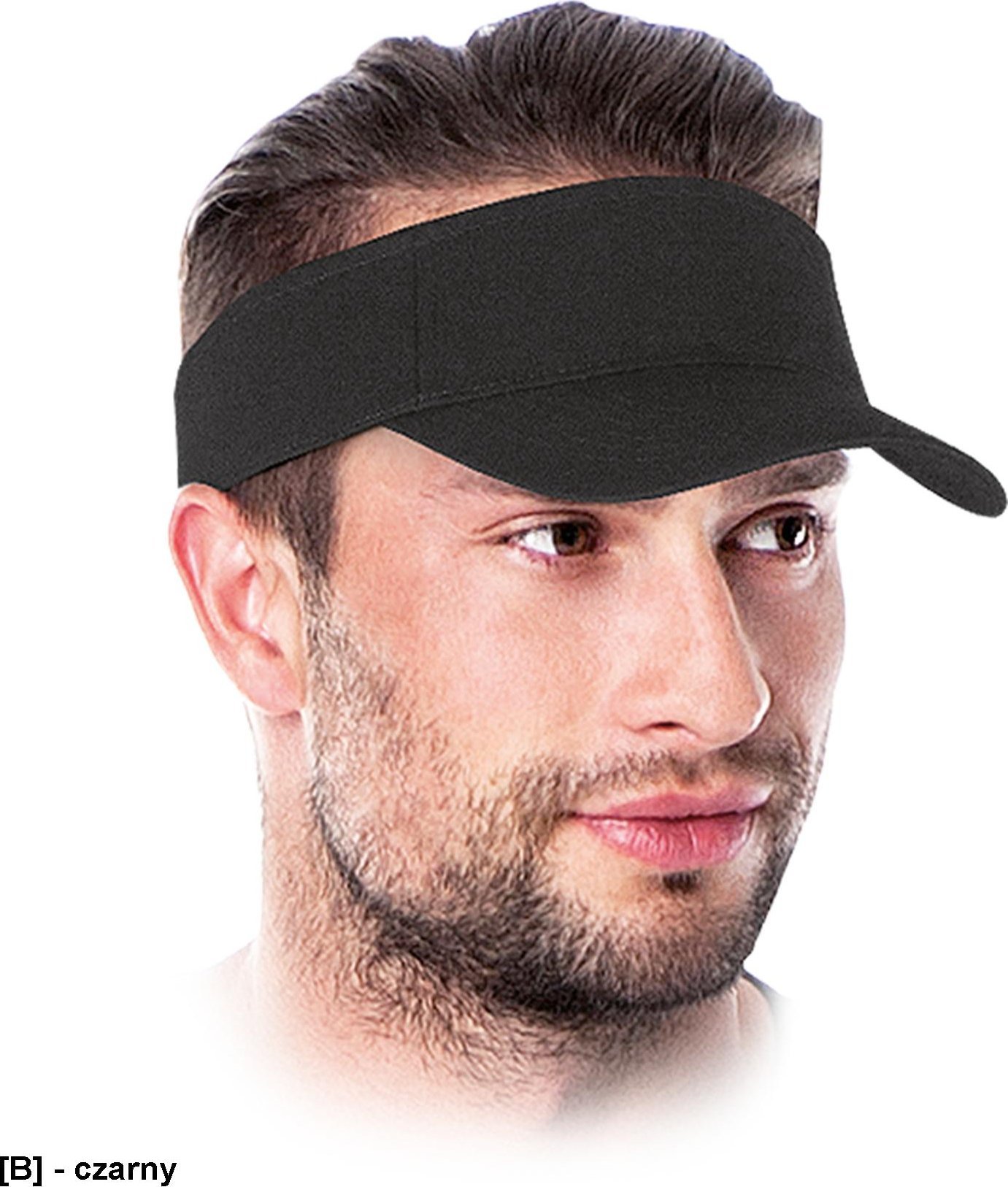 R.E.I.S. CZROOF - Daszek usztywniany, zapinany na rzep, możliwość regulacji, 100% bawełna - biały