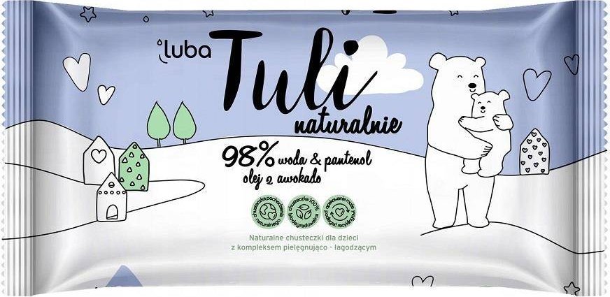 Luba Tuli naturalne chusteczki dla dzieci 98% woda & pantenol & olej z awokado 50szt