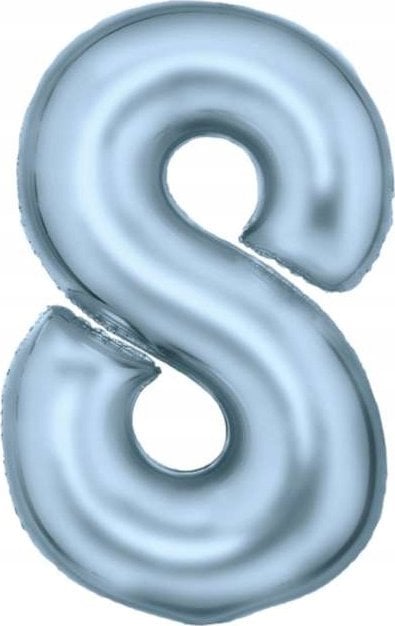 AMSCAN Balon foliowy cyfra 8 satynowy pastelowy niebieski 86cm spakowany 9917340
