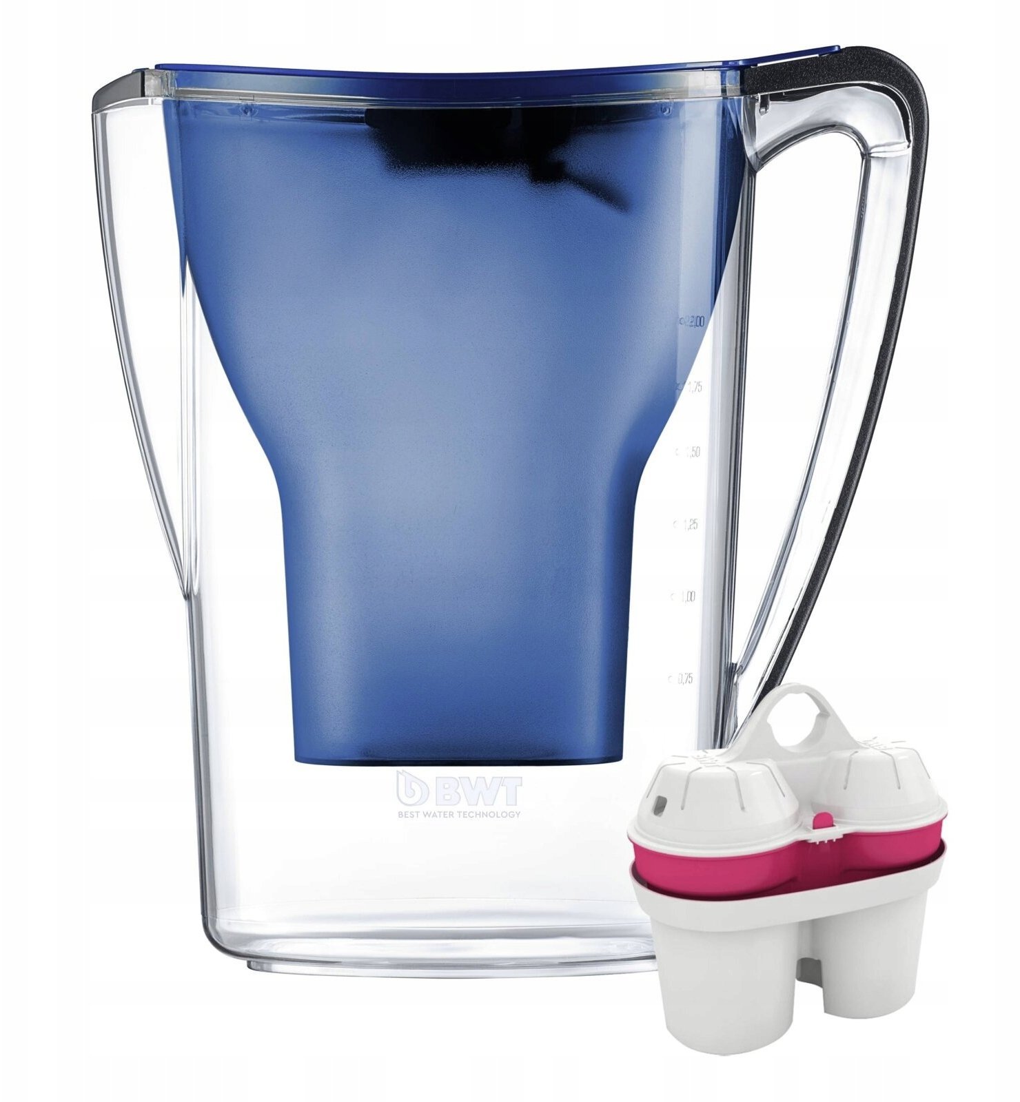 Dzbanek filtrujący BWT Dzbanek filtrujący wodę Aqualizer Home 2.7L Niebieski - ręczny z wkładem Mg2+