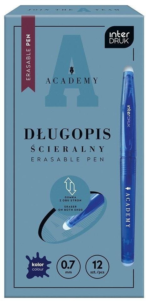 Długopis ścieralny Academy niebieski (12sz)