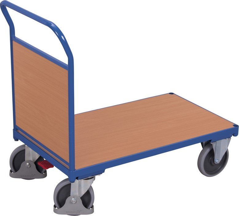 Variofit Wózek platformowy z zabudowaną poręczą, kolor niebieski, 400-500 kg (975 x 500 x 975mm, 400kg)