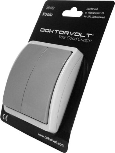 Doktorvolt Łącznik świecznikowy podwójny natynkowy IP44 popiel/grafit 152-08 DV 8196