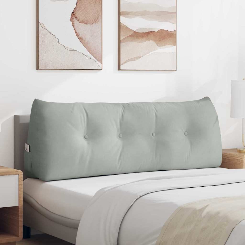 vidaXL Poduszka na plecy Jasnoszary 140 x 24 x 50 cm Aksamit