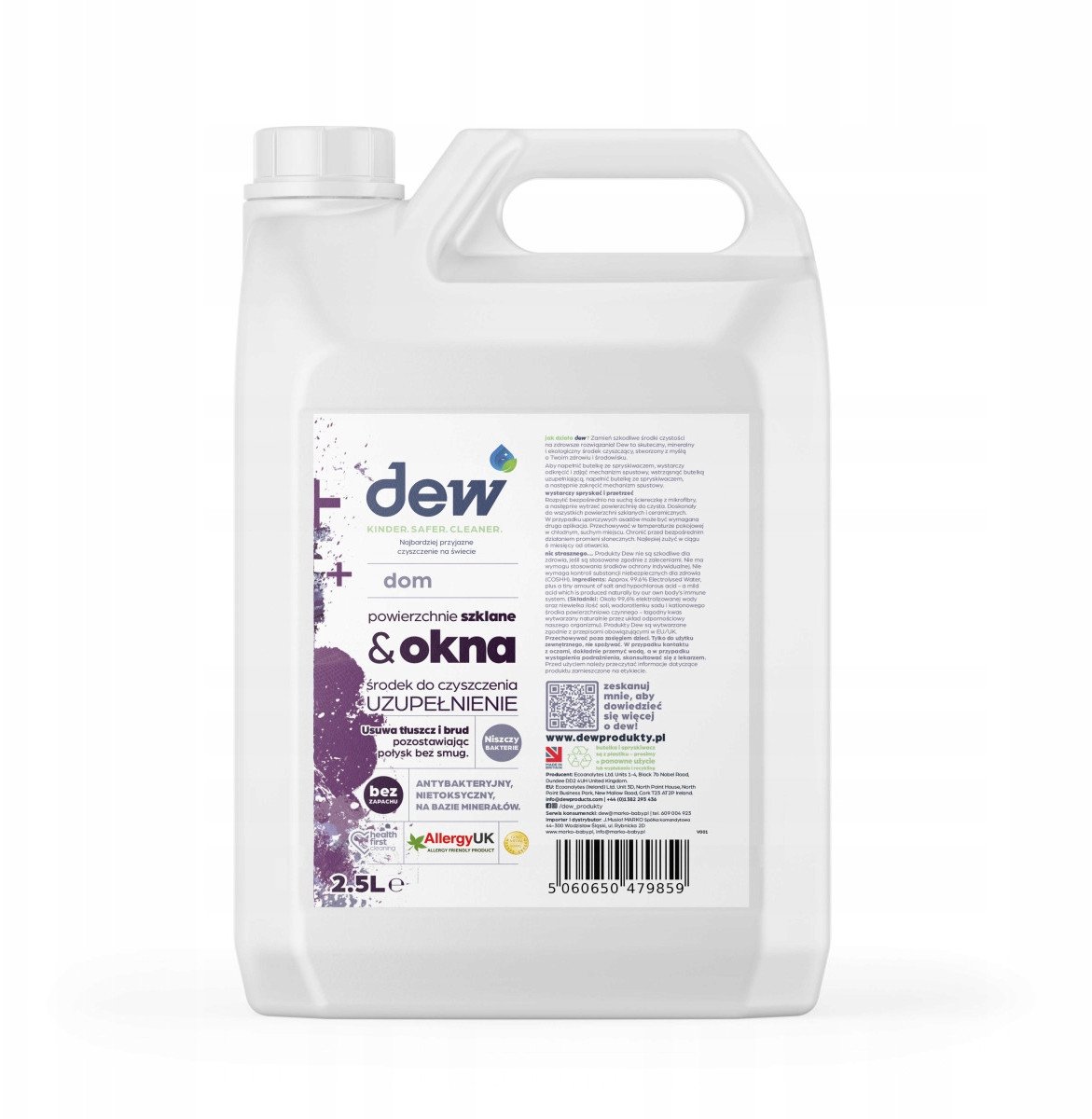 DEW ŚRODEK DO CZYSZCZENIA OKIEN I SZKLANYCH POWIERZCHNI 2,5l 5060650479859