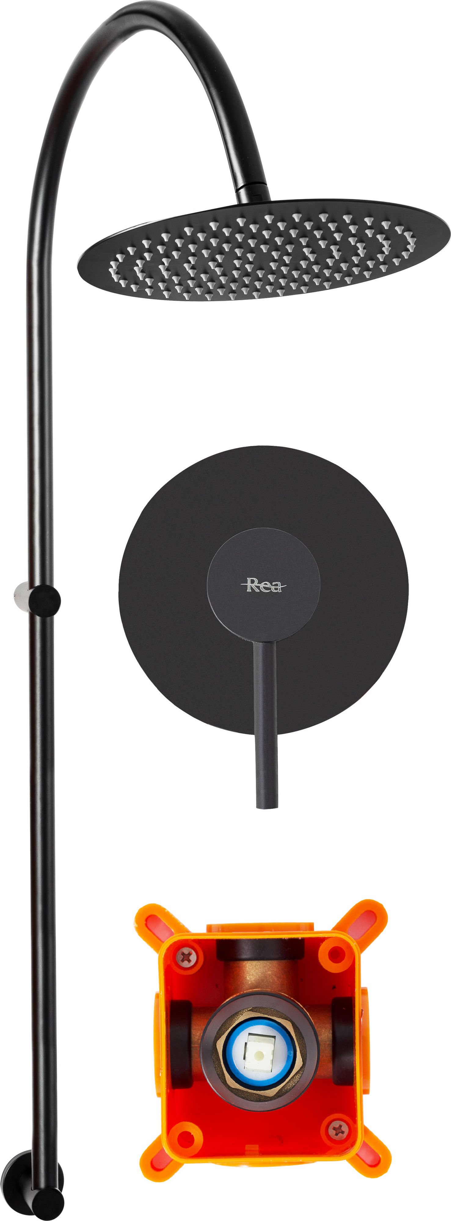 Zestaw prysznicowy Rea Lugano czarny (REA-P9301)