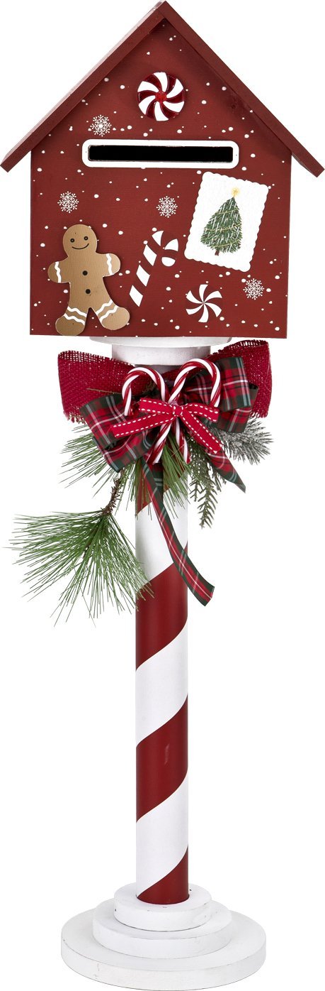 Ewax Skrzynka na listy do Św. Mikołaja na stokaju drewniana 8221