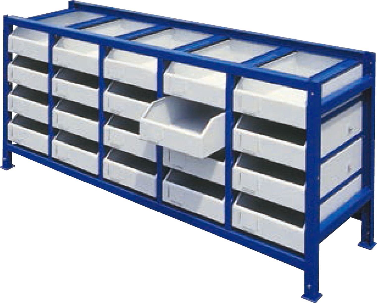 Meva Regał warsztatowy na części i narzędzia szufladowy z pojemnikami ZESTAW 21 elem.