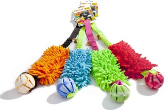 Dingo gryzak "mop" z piłką rączka bungee niebieski - 15587