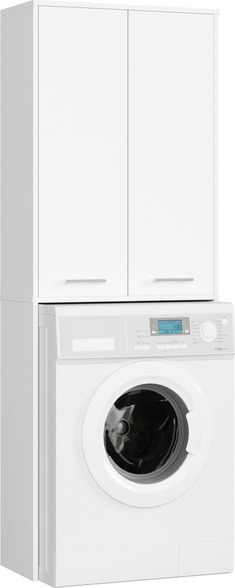 Fabryka Mebli Akord Słupek łazienkowy FIN 180 cm nad pralkę regał 2 drzwi - biały