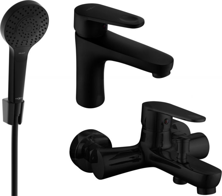 Mexen Mexen Kama R05 zestaw wannowy, czarny - 72503R05-70