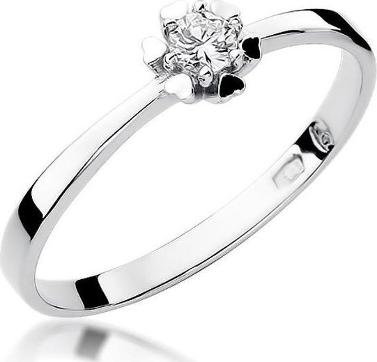 Best Diamonds złoty pierścionek z brylantem 0.10ct 19