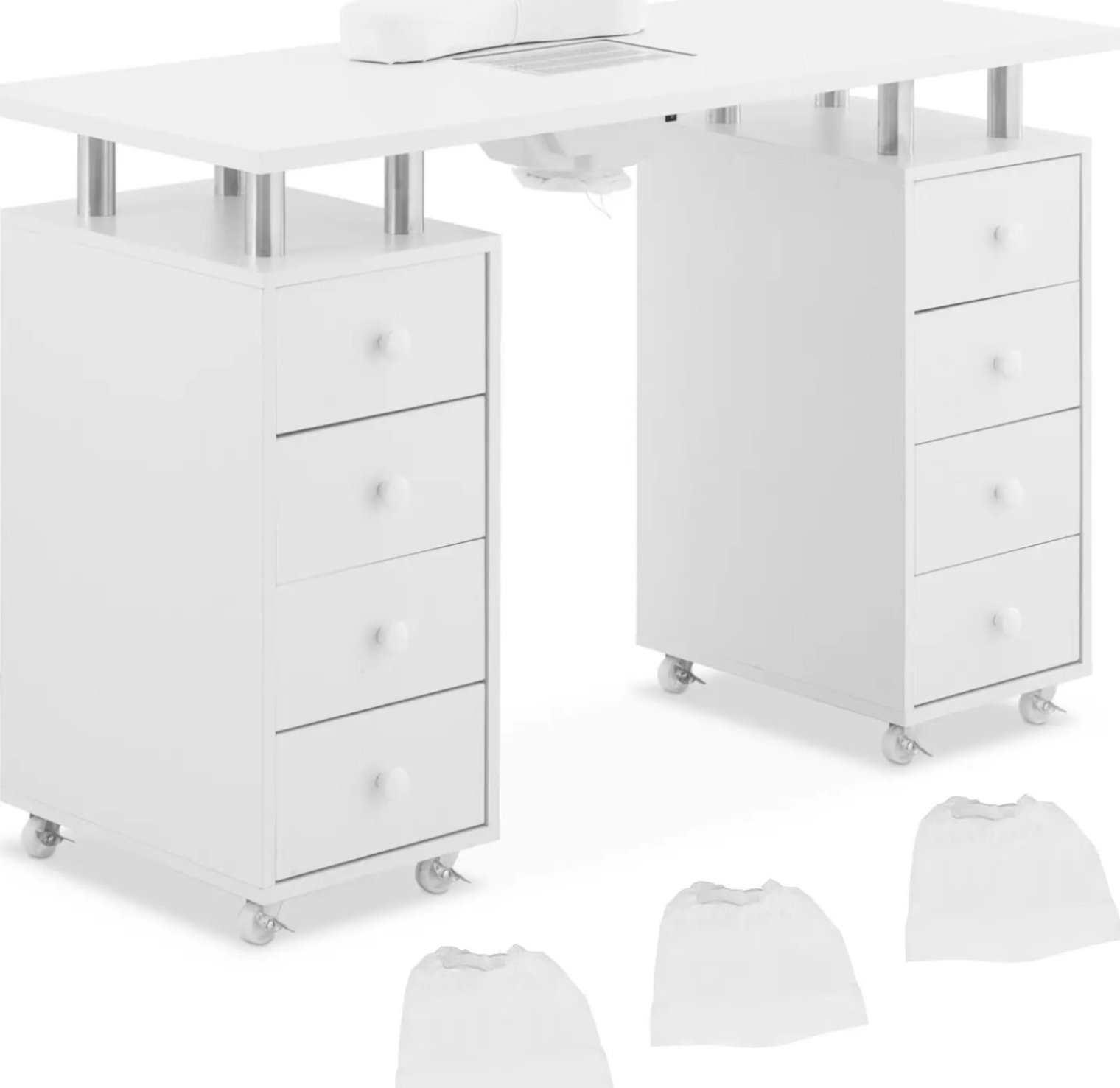 Physa Biurko kosmetyczne do manicure z pochłaniaczem 8 szuflad 119 x 45 x 77 cm Biurko kosmetyczne do manicure z pochłaniaczem 8 szuflad 119 x 45 x 77