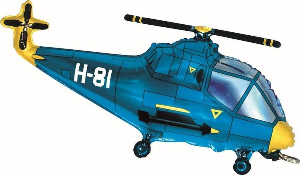 Balon foliowy Helikopter niebieski 57cm