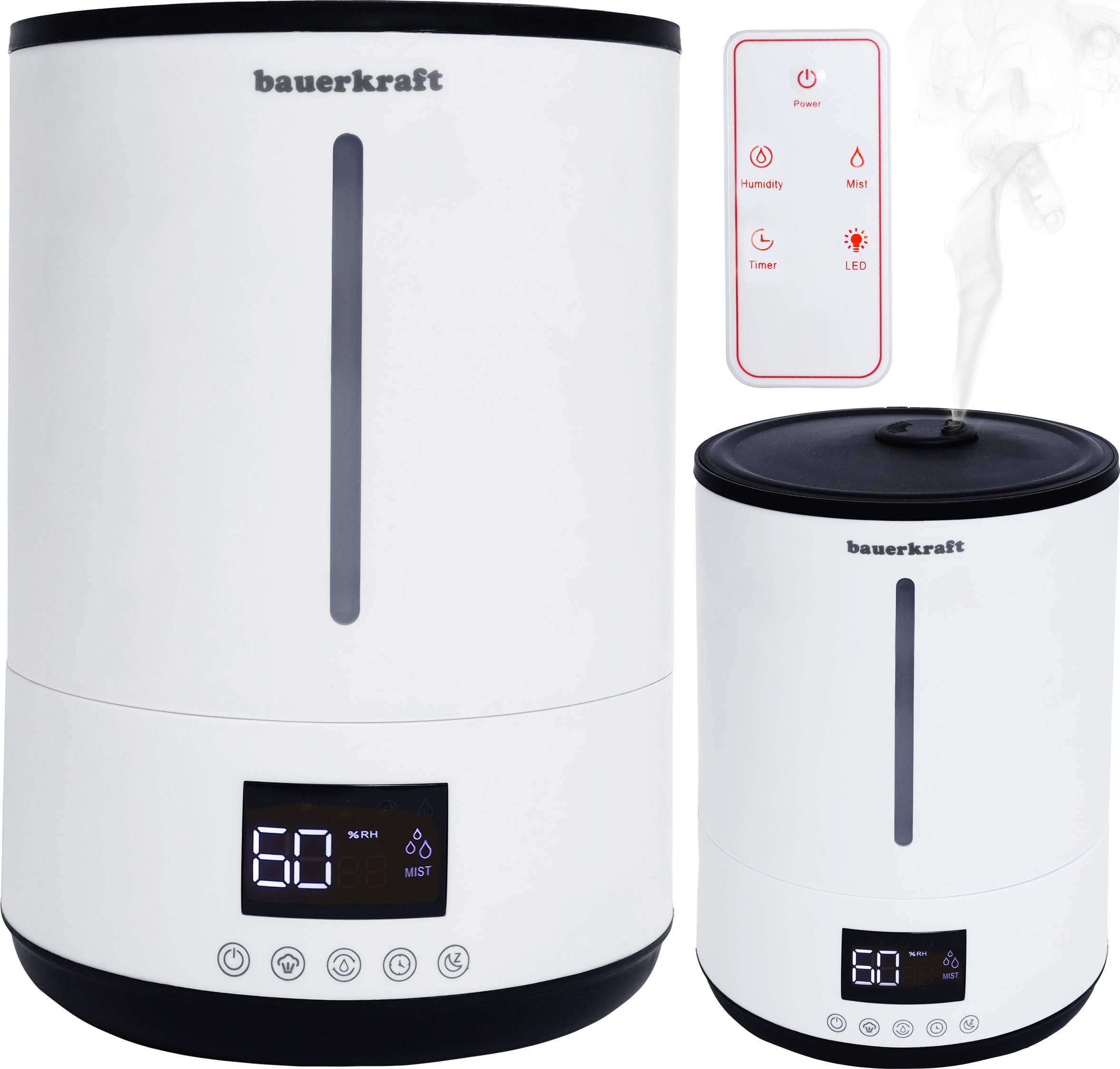 Nawilżacz powietrza filtr odkamieniający aromaterapia pilot timer podświetlenie Bauerkraft