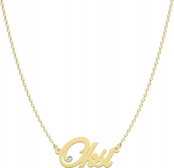 Radziszewska Jewellery Pozłacany Naszyjnik z imieniem OKSI Dedykacja