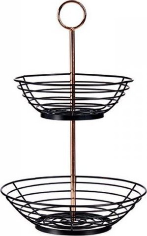 Kinvara Miska na Owoce Czarny Miedź (28,5 x 28,5 x 42,3 cm)