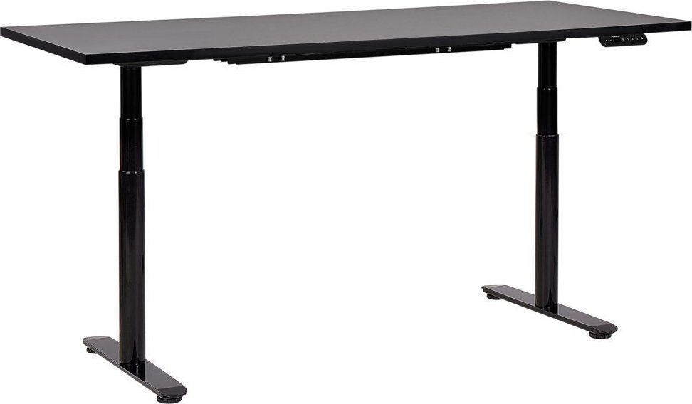 Biurko Beliani Biurko regulowane elektrycznie 180 x 72 cm czarne DESTIN IV