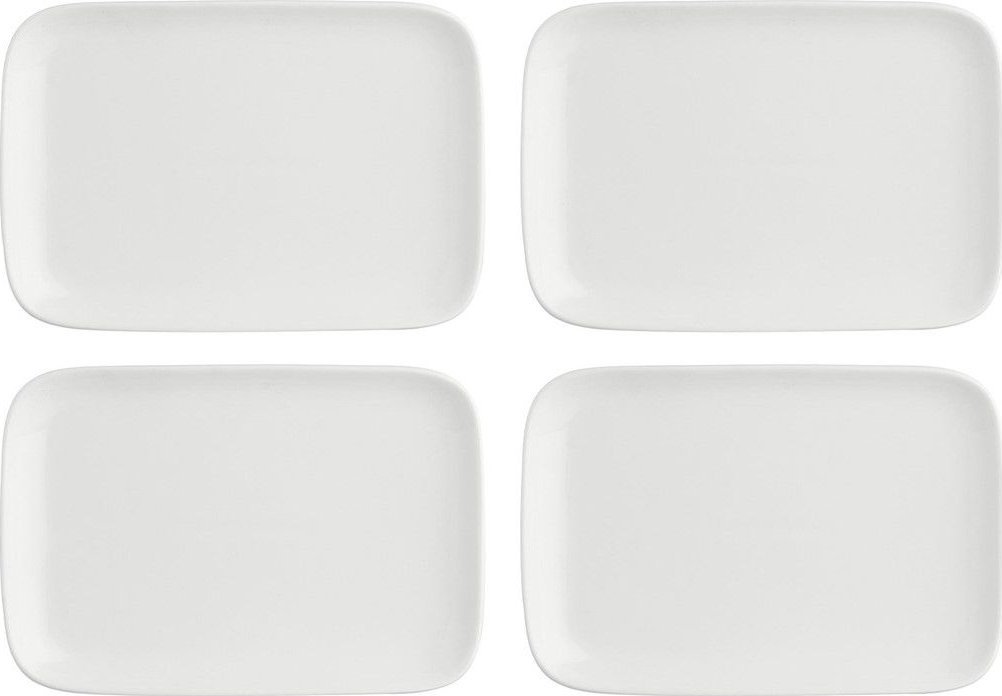 NPC Polska La Porcellana Bianca Zestaw 4 tac prostokątnych Essenziale New Age 22x15 cm biały