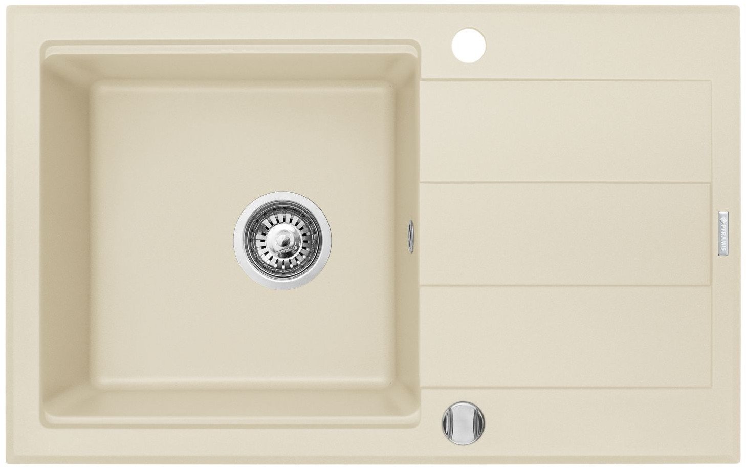 Pyramis Zlew. SPARTA PLUS (78x48) 1B 1D, wanilia