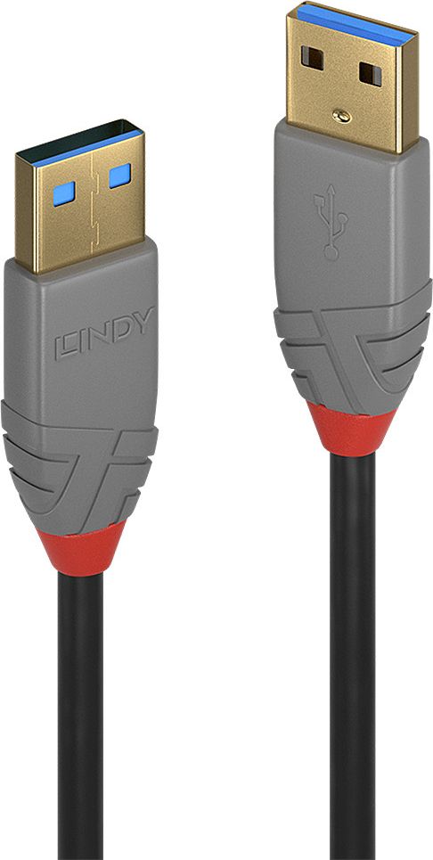 Kabel USB Lindy USB-A - USB-A 3 m Czarny (36753)
