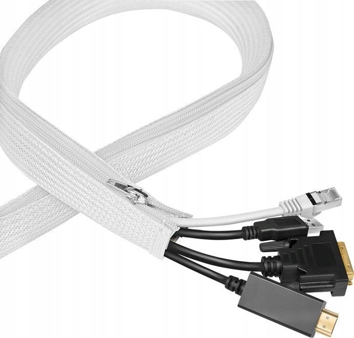 LogiLink LogiLink Kabelschlauch 0,5 mm mit Reißverschluss 5 m weiß