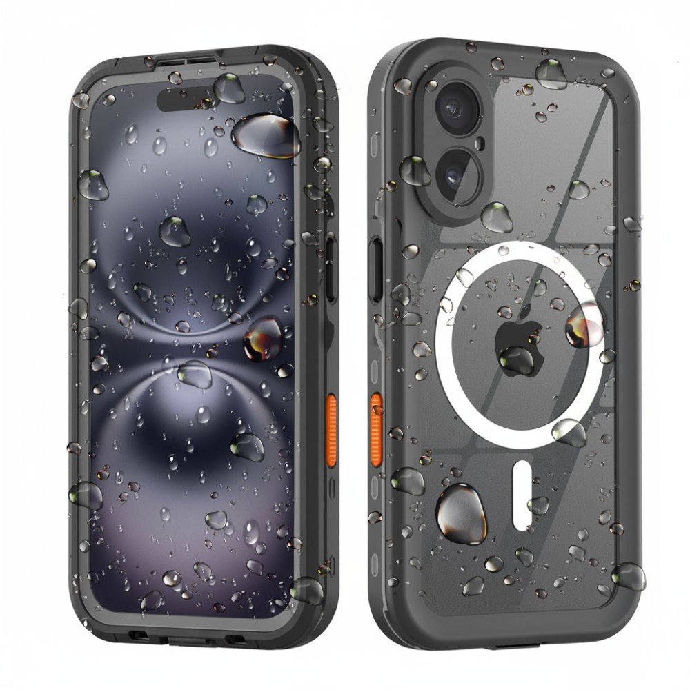 Etui wodoodporne pancerne 360 Supero MagSafe do iPhone 17, czarno-przezroczyste
