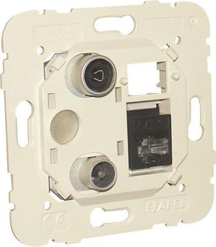 Efapel EFAPEL LOGUS90 GNIAZDO MULTIMEDIALNE ANTENOWE KOŃCOWE Z MODUŁEM RJ45 KAT. 6 21534