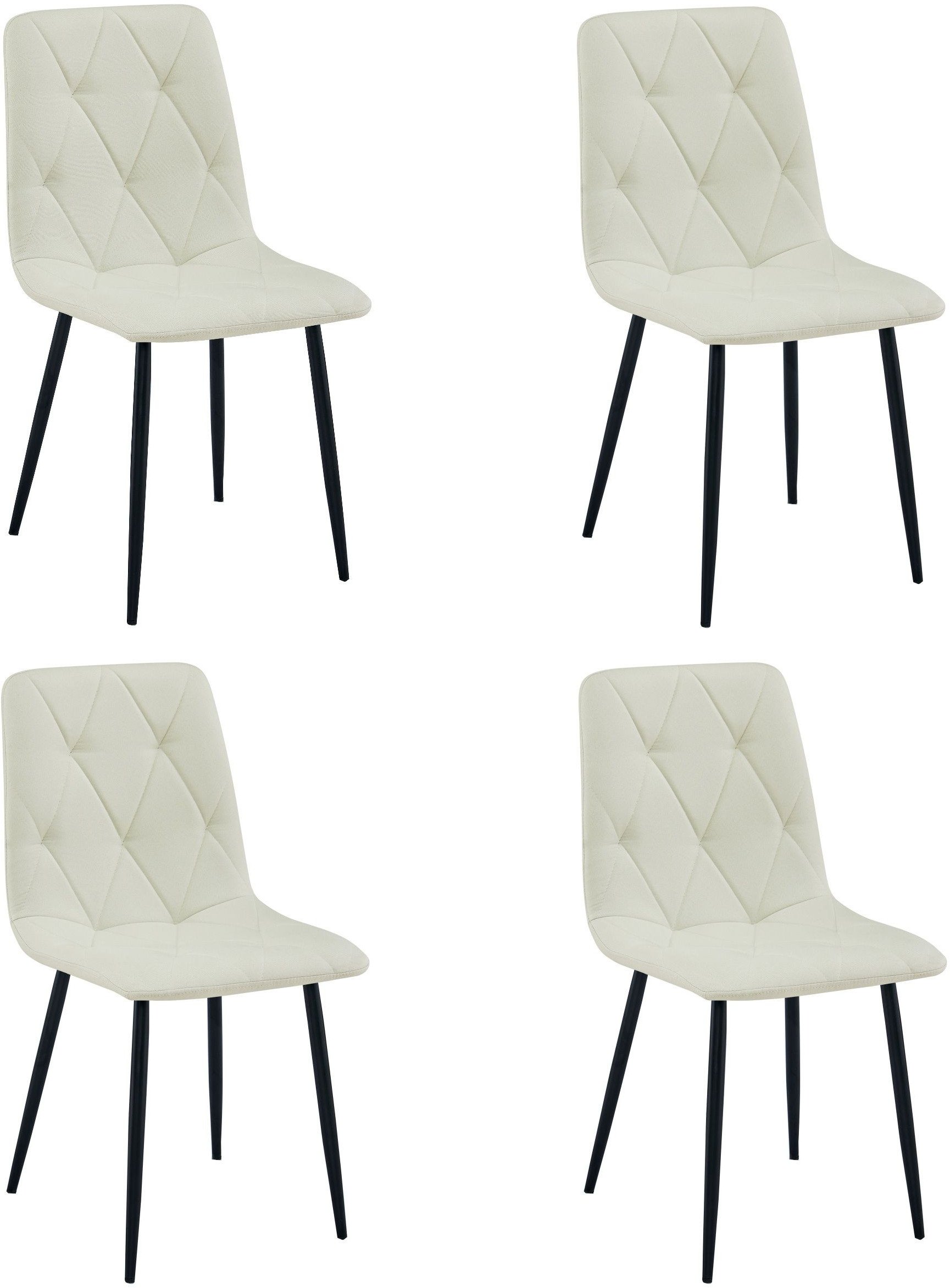 Krzesło LIBRA - beż materiał / nogi czarne x 4