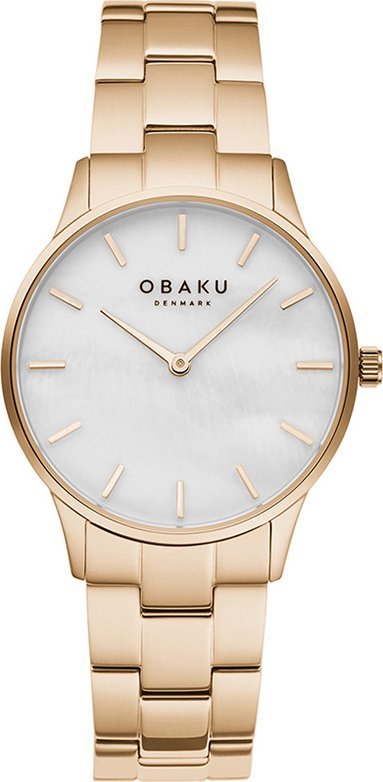 Zegarek OBAKU Zegarek damski Obaku Denmark V247LXVWSV różowe złoto
