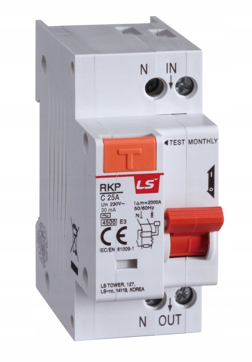 Wyłącznik różnicowo-nadprądowy 2P C 16A 0,03A RKP 1P+N C16A 30mA