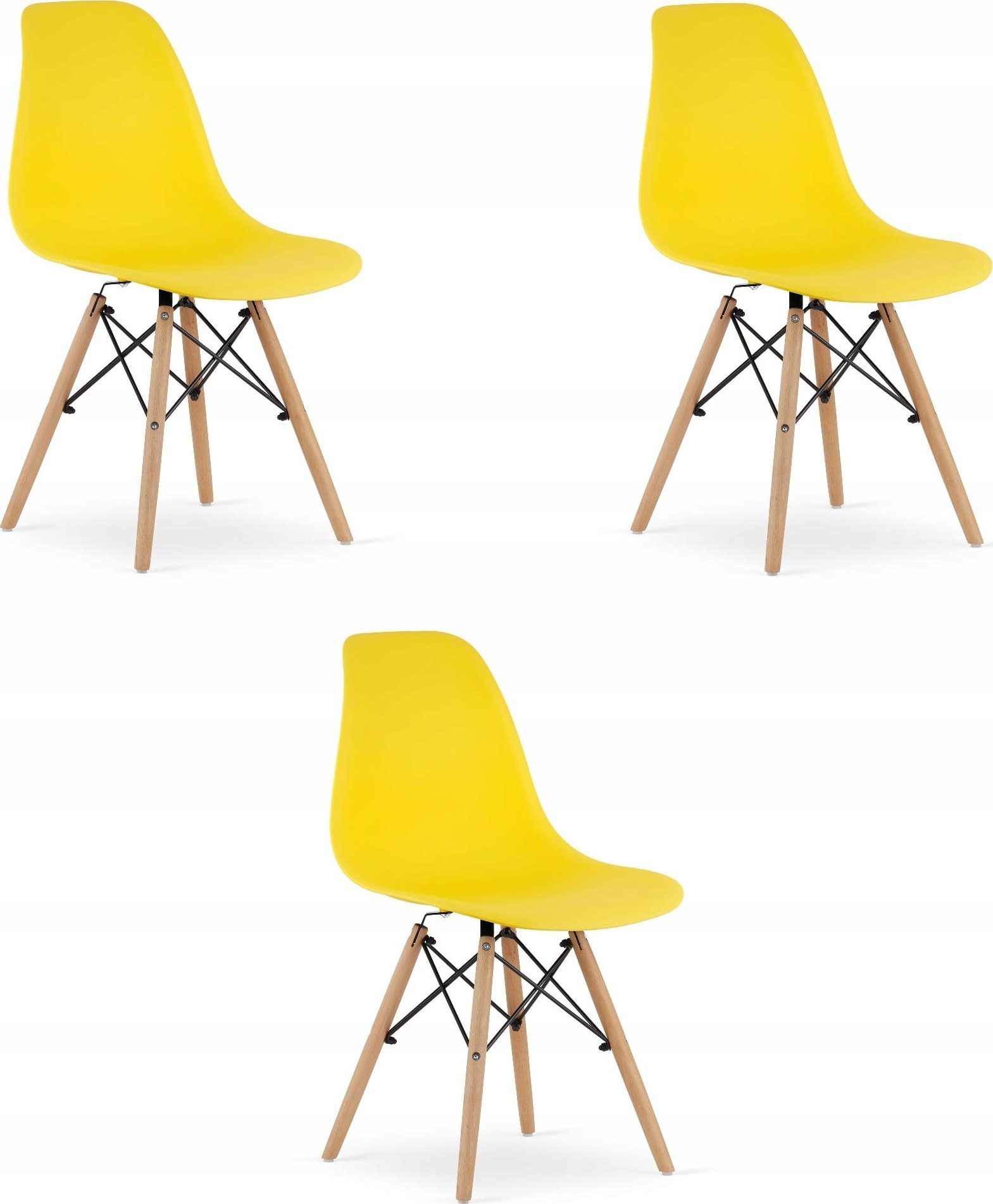 Leobert Krzesło OSAKA żółte / nogi naturalne x 3