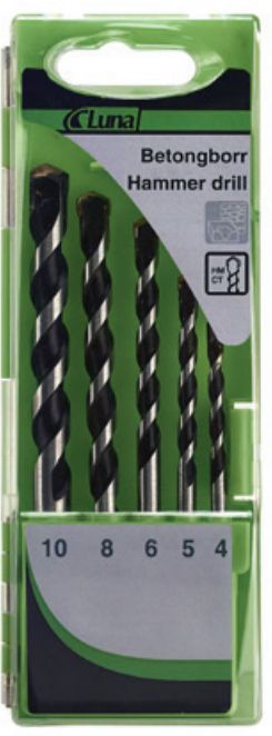 Wiertło Luna do betonu walcowe 4 5 6 10 8mm zestaw (232160101)