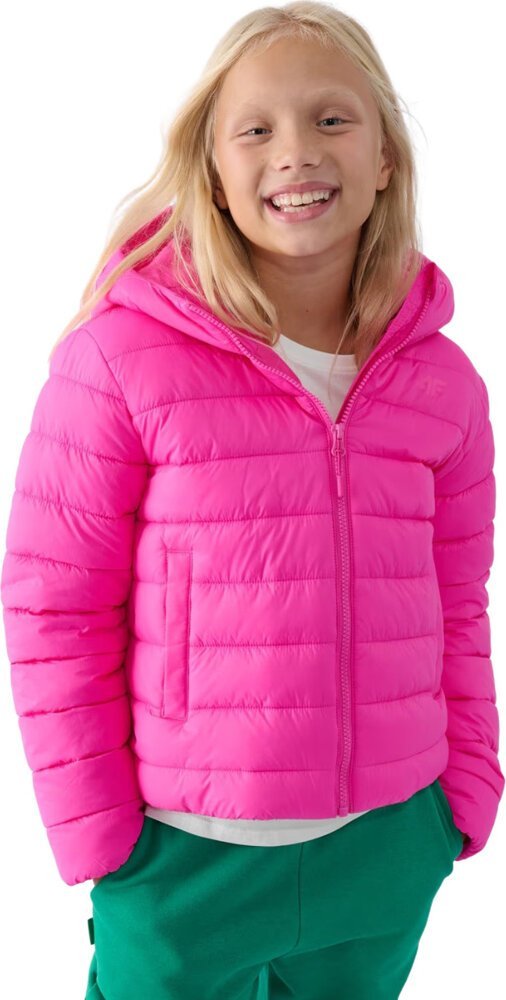 4f Kurtka puchowa dla dziewczynki 4F F449 różowa 4FJWAW24TDJAF449 55S 164cm