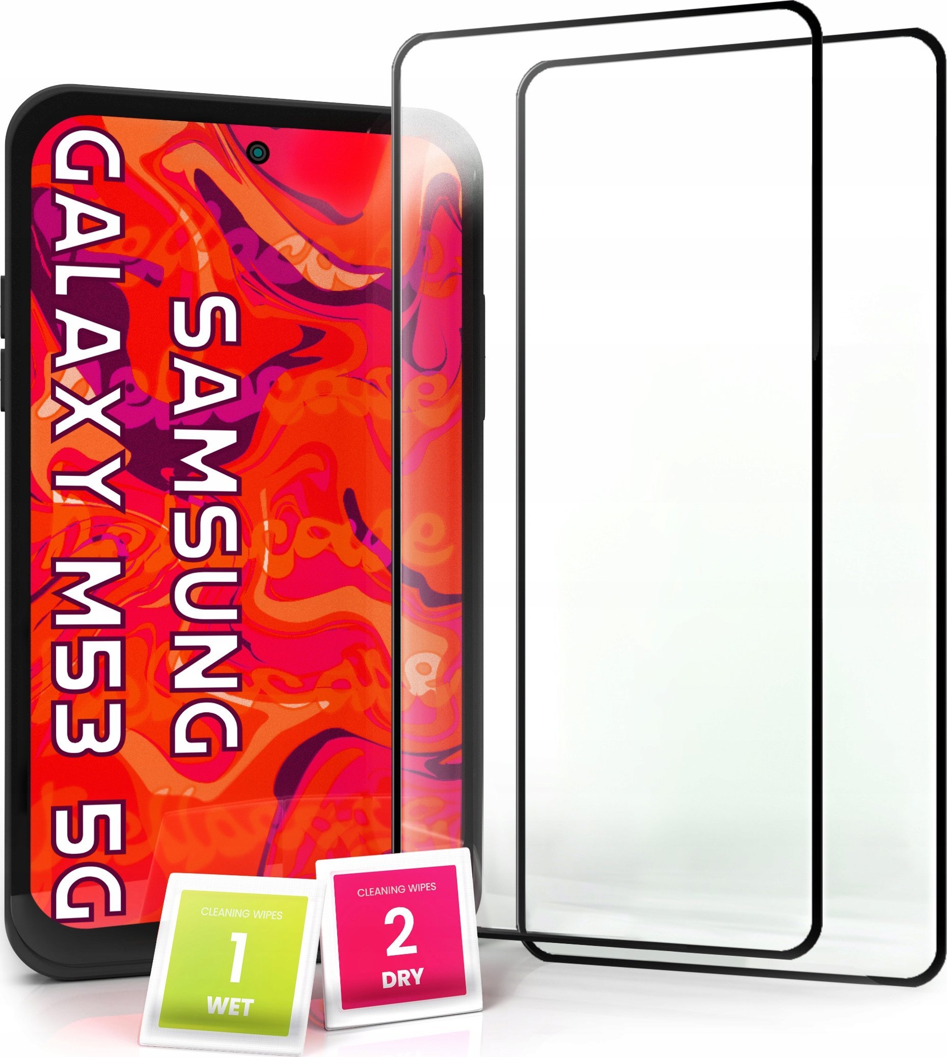 Hello Case 2-pak Szkło Hartowane do Samsung Galaxy M53 Ochronne Pełne Na cały ekran 5D