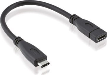Adapter USB Roline Kabel ROLINE USB 3.2 Gen 2, C-C, M/F, czarny, 0,15 m