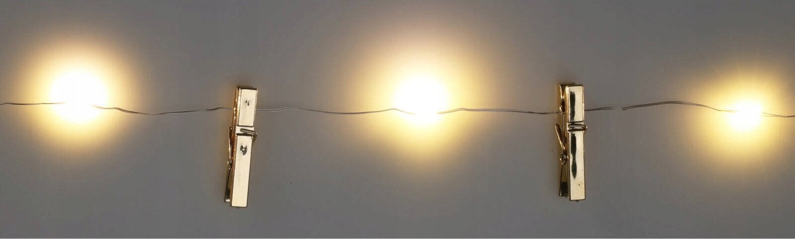 Lampki choinkowe Home Styling Collection Łańcuch świetlny LED z ozdobnymi klamerkami, 230 cm