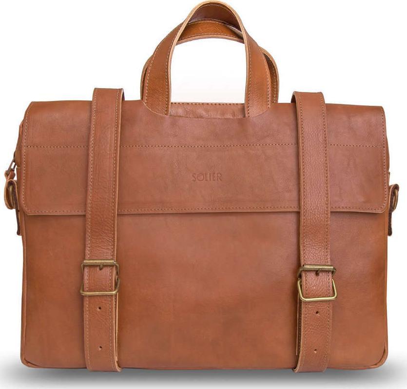 Solier Gold Skórzana torba rowerowa na bagażnik SR03 Ameland jasny brąz NoSize