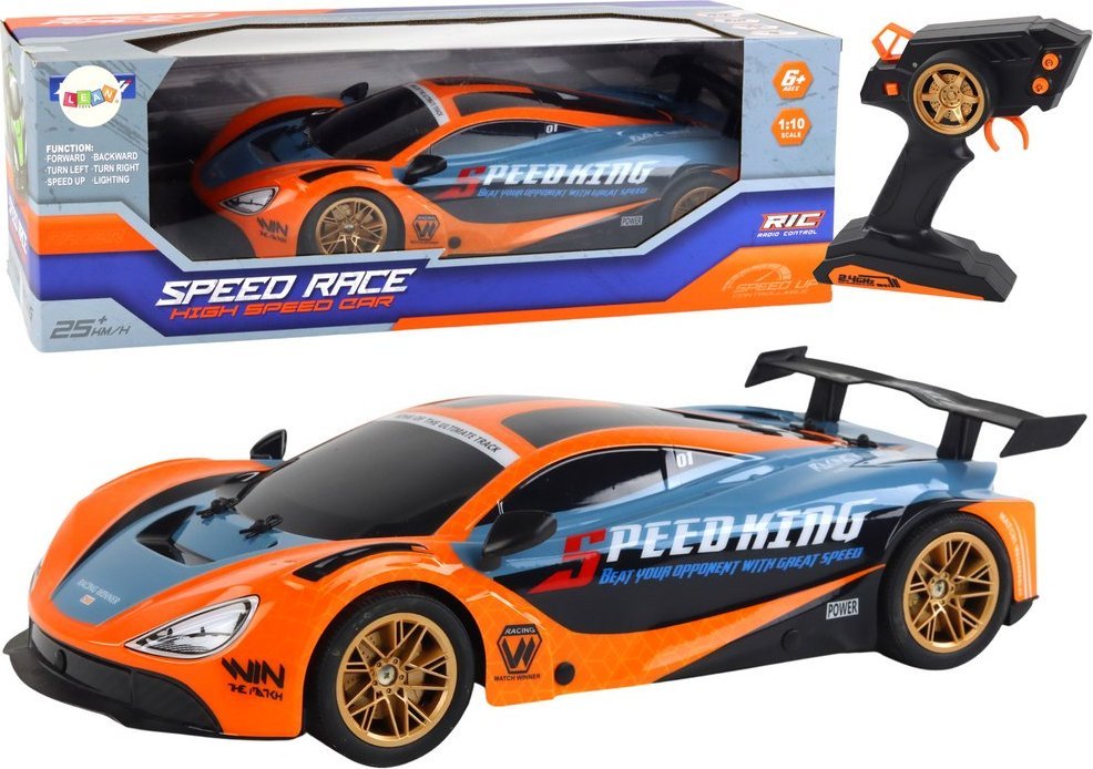 LeanToys Duże Auto Sportowe Zdalnie Sterowane 1:10 Pomarańczowe