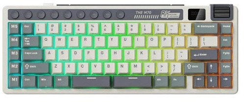 ROYAL KLUDGE RK M70 Cyan Purple Gaming Keyboard Cream switch