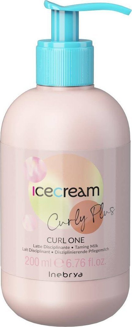 Inebrya Ice Cream Curly Plus dyscyplinujące mleczko do włosów kręconych i falowanych 200ml
