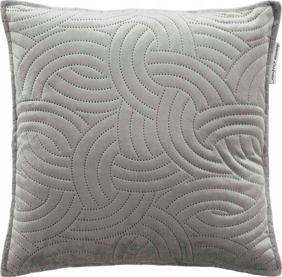 Douceur d`Interieur Poszewka dekoracyjna do salonu SOLANGE, tłoczony wzór, srebrna